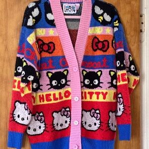 Forever 21 Hello Kitty Graphic Cardigan - Pink, Blue, Black
